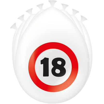 18 Jaar Ballonnen Verkeersbord 30cm van Paper Dreams koop je bij Partywinkel