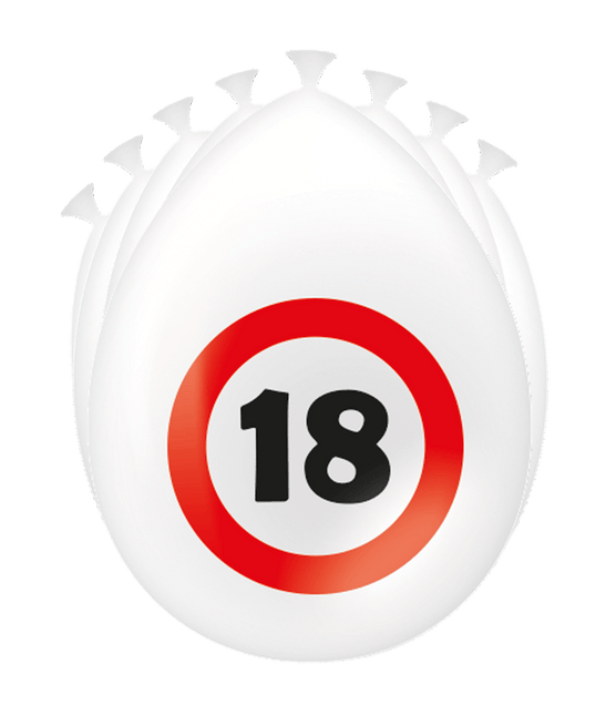 18 Jaar Ballonnen Verkeersbord 30cm van Paper Dreams koop je bij Partywinkel