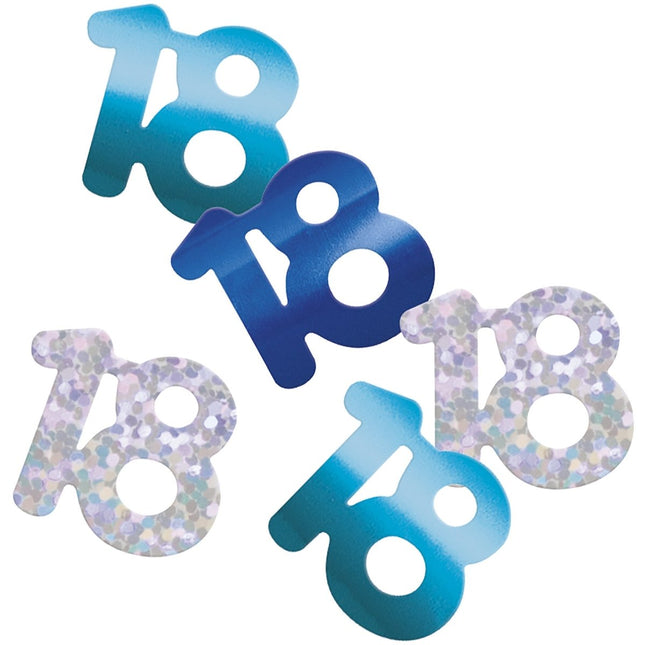 18 Jaar Confetti Zak Blauw 14gr van Unique koop je bij Partywinkel