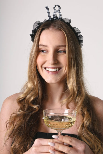 18 Jaar Haarband Zwart van Partydeco koop je bij Partywinkel