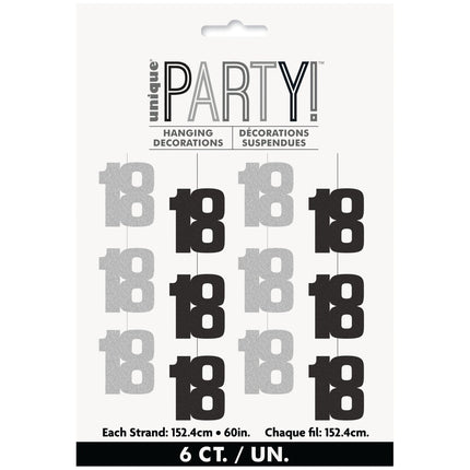 18 Jaar Hangdecoratie Zilver 1,52m van Unique koop je bij Partywinkel