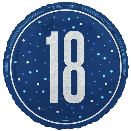 18 Jaar Helium Ballon Blauw Leeg 45cm van Unique koop je bij Partywinkel