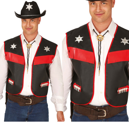 Sort cowboy-vest