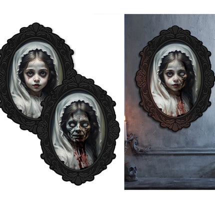 Halloween-plakat med piger, 40 cm