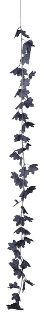 Halloween sort guirlande af blade 1,8 m