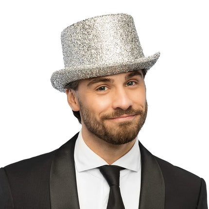 Showtime-hat, sølvfarvet