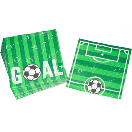 Fodbold-servietter Goal 33 cm, 20 stk.