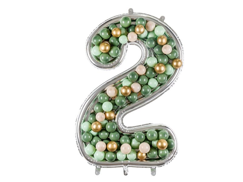 2 Jaar Ballon Frame Zilver 1,26m van Partydeco koop je bij Partywinkel