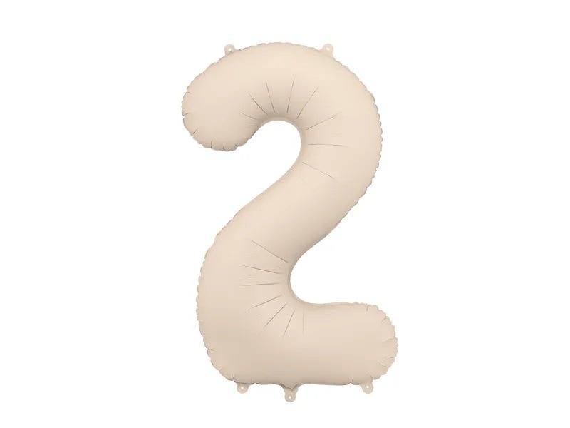2 Jaar Cijfer Ballon Beige Mat Leeg 86cm van Partydeco koop je bij Partywinkel