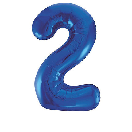 2 Jaar Cijfer Ballon Blauw Leeg 86cm van Unique koop je bij Partywinkel
