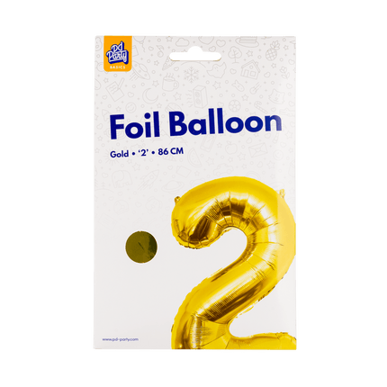 2 Jaar Cijfer Ballon Goud Leeg 86cm van Paper Dreams koop je bij Partywinkel