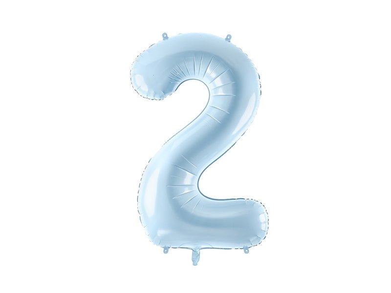 2 Jaar Cijfer Ballon Lichtblauw Leeg 72cm van Partydeco koop je bij Partywinkel