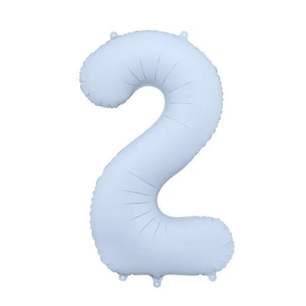 2 Jaar Cijfer Ballon Lichtblauw Mat Leeg 86cm van Partydeco koop je bij Partywinkel