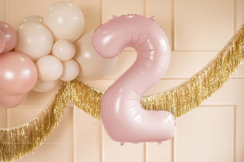 2 Jaar Cijfer Ballon Lichtroze Leeg 72cm van Partydeco koop je bij Partywinkel