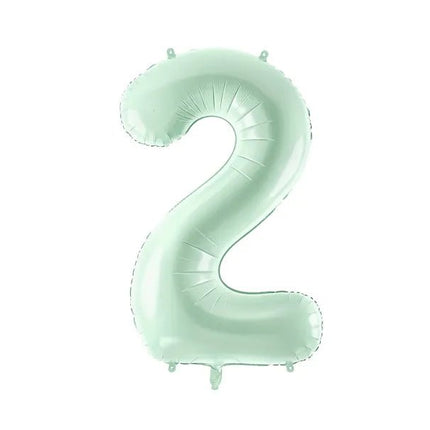 2 Jaar Cijfer Ballon Mintgroen 72cm van Partydeco koop je bij Partywinkel