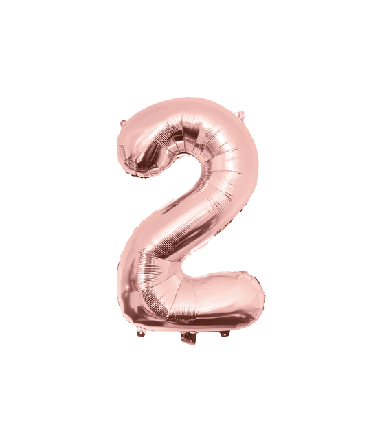 2 Jaar Cijfer Ballon Rose Goud Leeg 86cm van Paper Dreams koop je bij Partywinkel