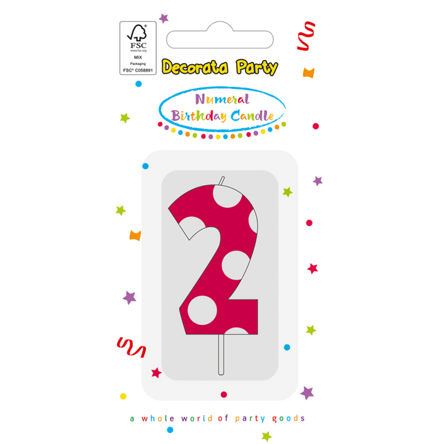 2 Jaar Kaars Roze van Procos koop je bij Partywinkel