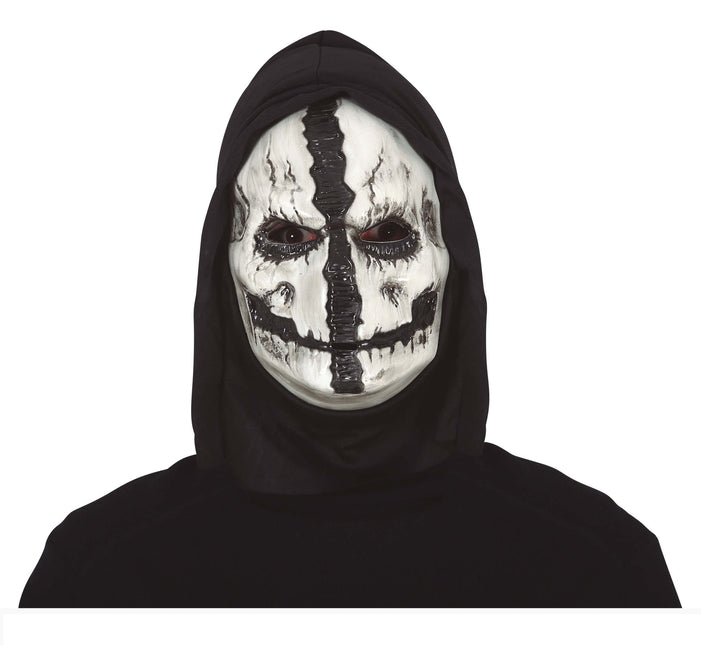 Sort og hvid Halloween-maske, kranium