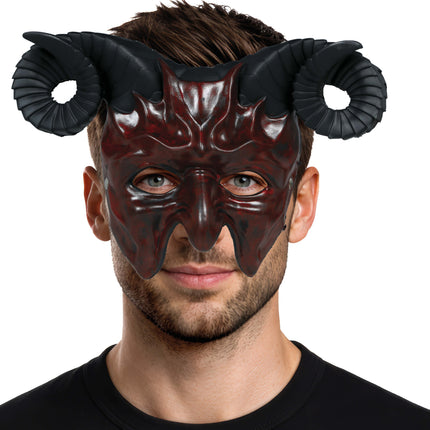 Halloween-maske – halv djævel