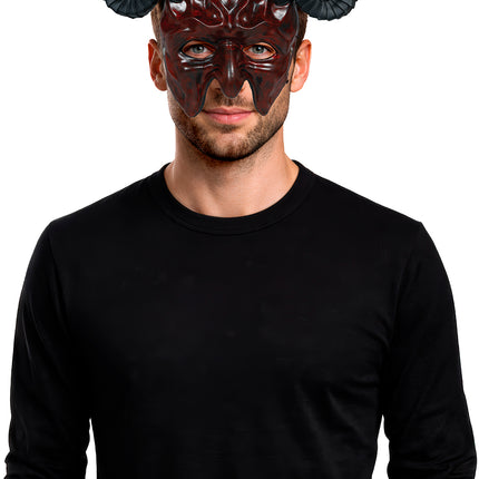 Halloween-maske – halv djævel