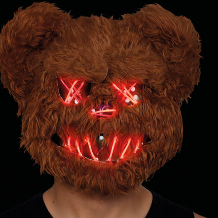 Halloween-maske: Brun bjørn med lys