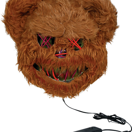 Halloween-maske: Brun bjørn med lys