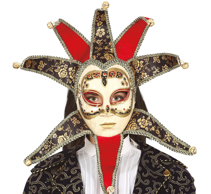 Venitianske damer med rød maske