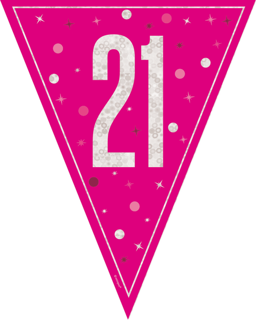 21 Jaar Slinger Roze 2,5m van Unique koop je bij Partywinkel
