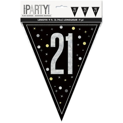 21 Jaar Vlag 2,74m van Unique koop je bij Partywinkel