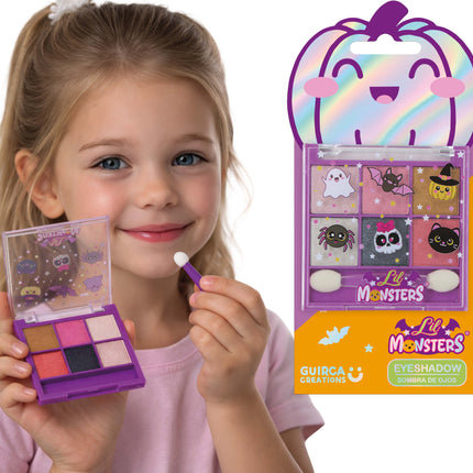Halloween-makeuppalette, lilla, til børn