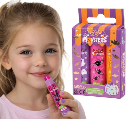 Halloween-lipgloss til børn, 3 stk.