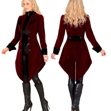 BORDEAUX VELOUR GOTHIC JAKKE TIL DAMER
