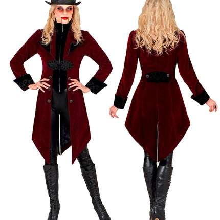 BORDEAUX VELOUR GOTHIC JAKKE TIL DAMER