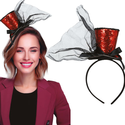 Hat Bucket Hat Rød Sort Glitter