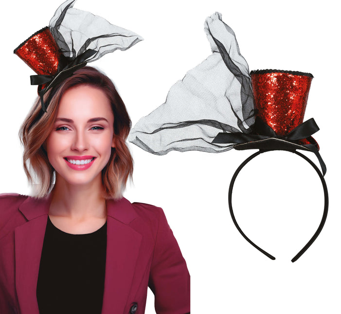 Hat Bucket Hat Rød Sort Glitter