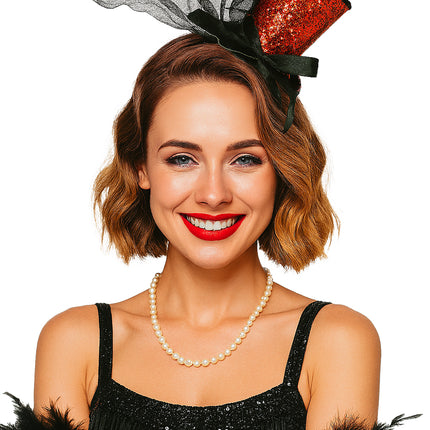 Hat Bucket Hat Rød Sort Glitter