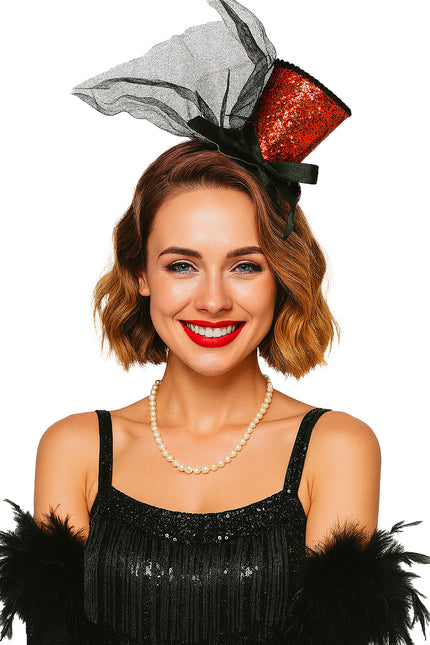 Hat Bucket Hat Rød Sort Glitter