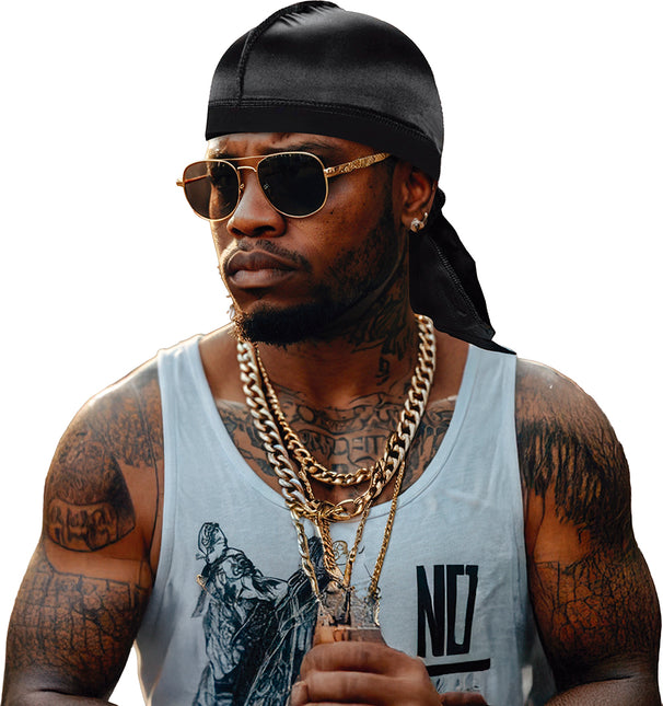 Sort bandana i polyester