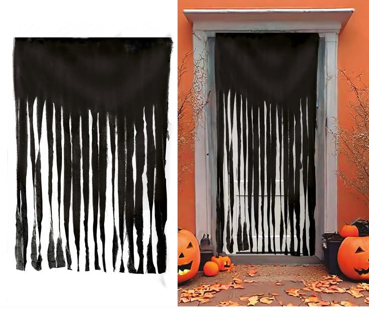 Sort dørforhængsstof 2m