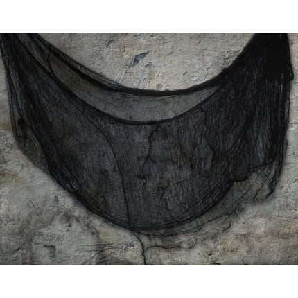 Halloween-gardin, sort stof, 2,28 m