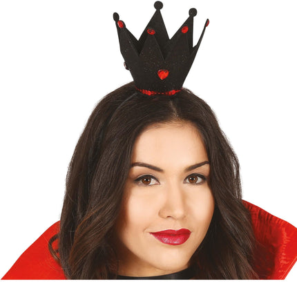 Sort hårbånd med krondiamanter