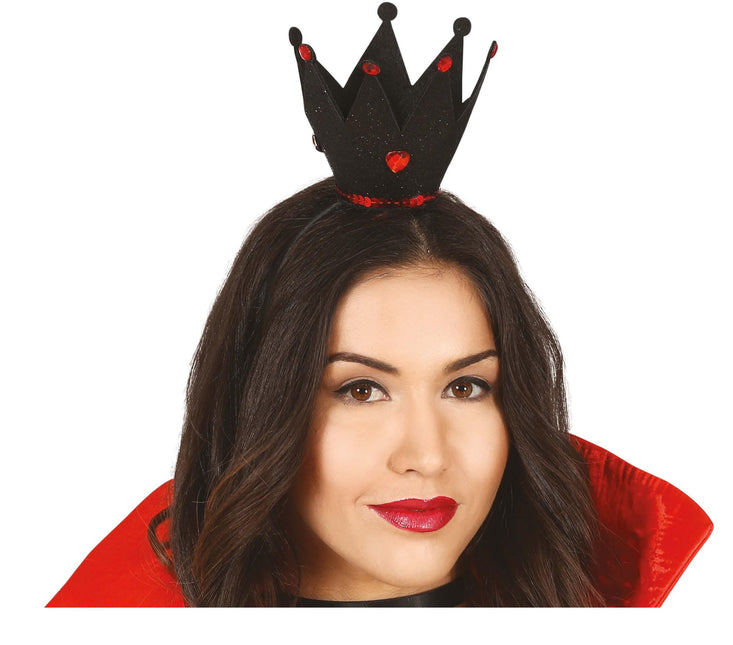 Sort hårbånd med krondiamanter