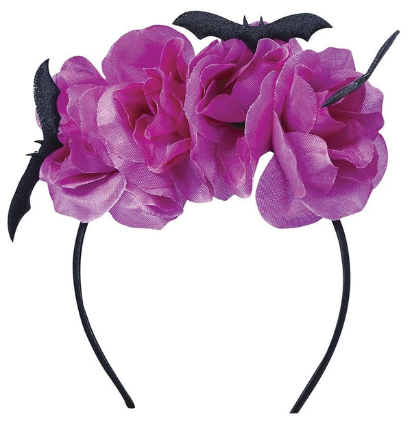 Halloween-hårbånd med flagermusblomster