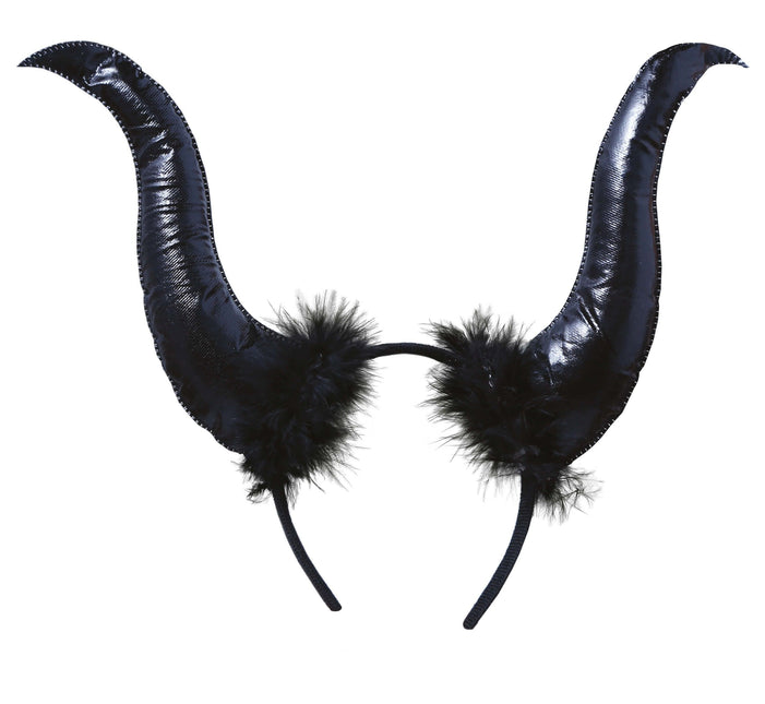 Sort halloween-hårbånd med djævlehorn