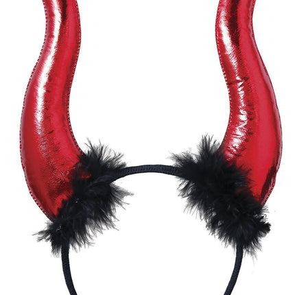 Rødt Halloween-hårbånd med djævlehorn