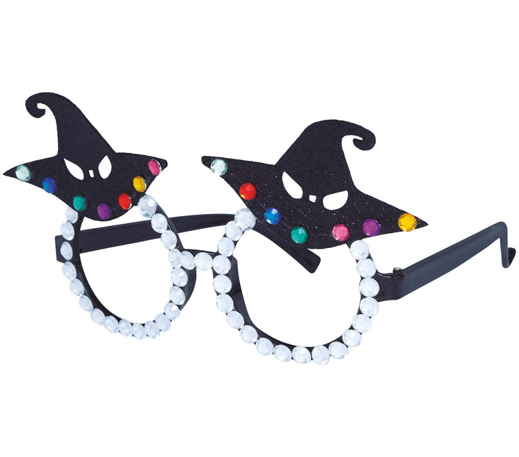 Halloween Bril Heksenhoed Glitter