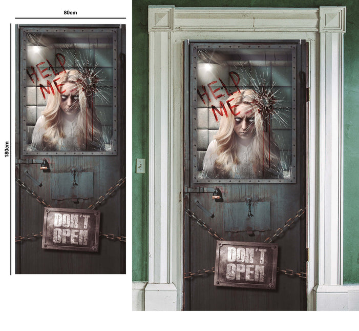 Halloween-dørplakat Psykiatrisk 120 cm x 79 cm