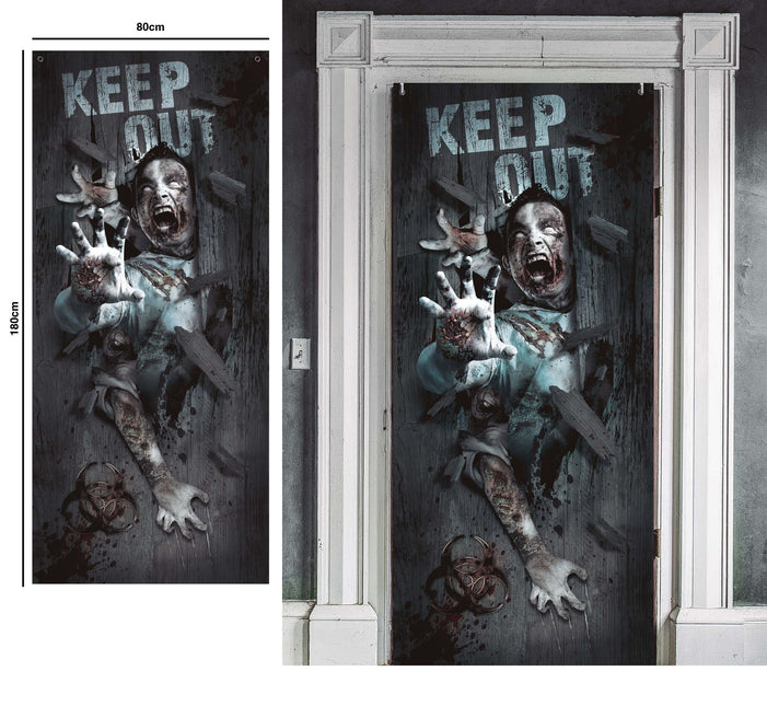 Halloween-dørplakat Zombie 180 cm x 80 cm
