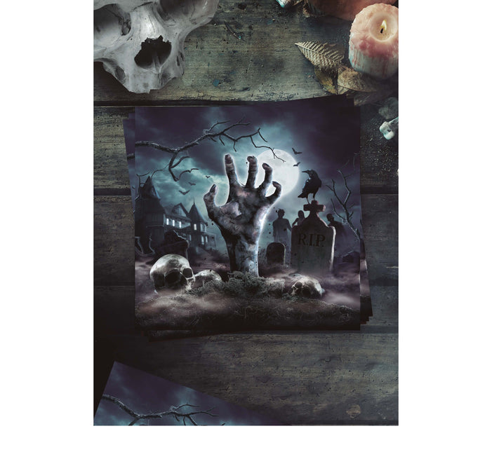 Halloween kirkegårdsservietter 33 cm 12 stk