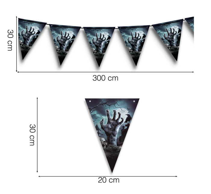 Halloween-guirlande Kirkegård 3m